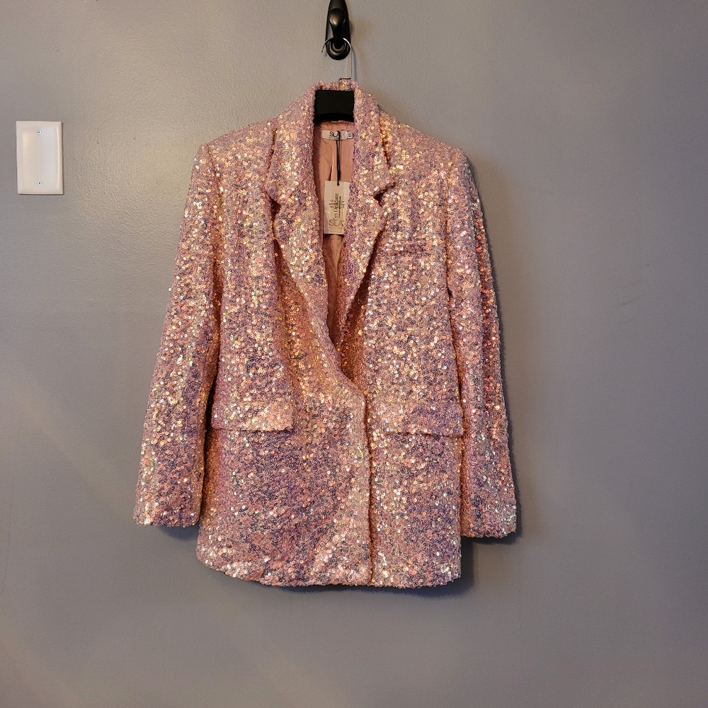 SLA The Label, Pink Sequin Blazer